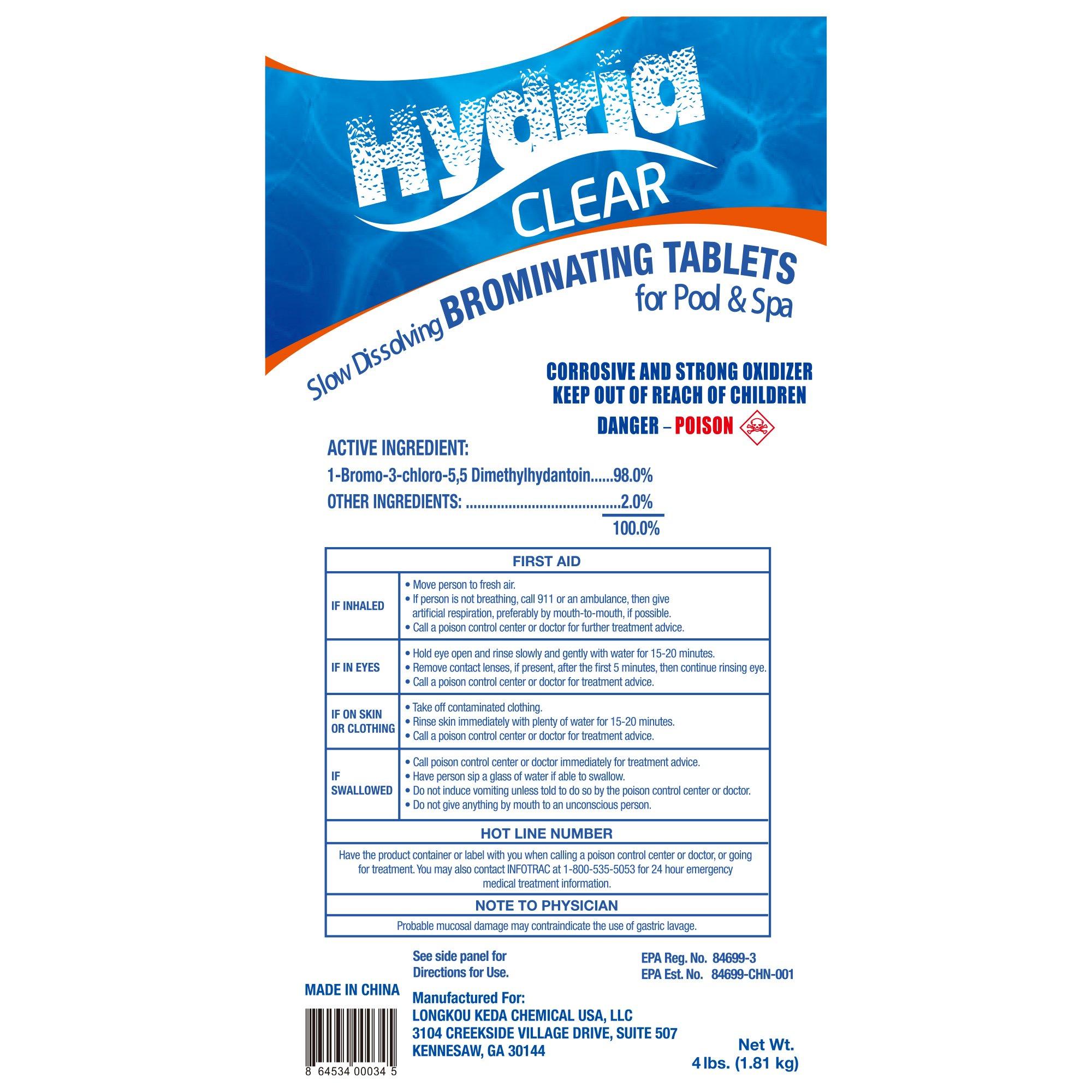Hydria Clear 1 Inch Bromine Tablets, 4 lbs.