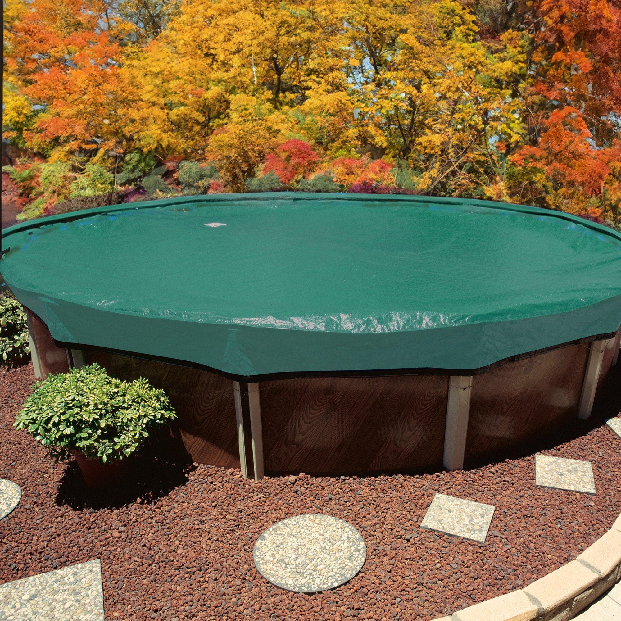 Round Deluxe Above Ground Winter Pool Cover 12 Year Warranty Green