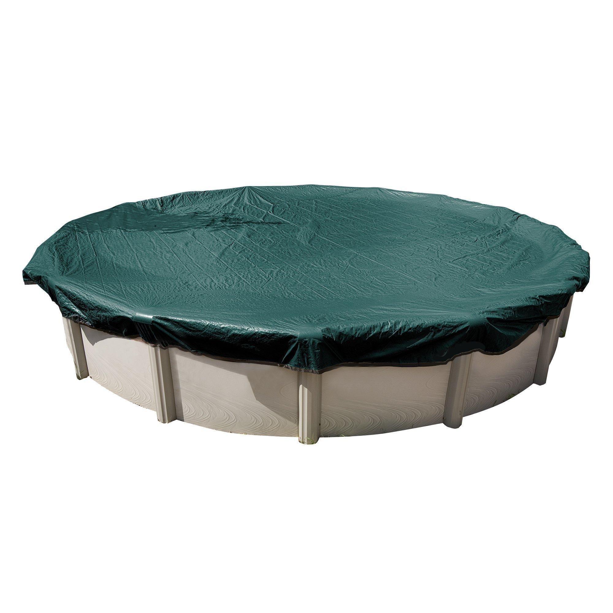 Round Deluxe Above Ground Winter Pool Cover, 12 Year Warranty, Green