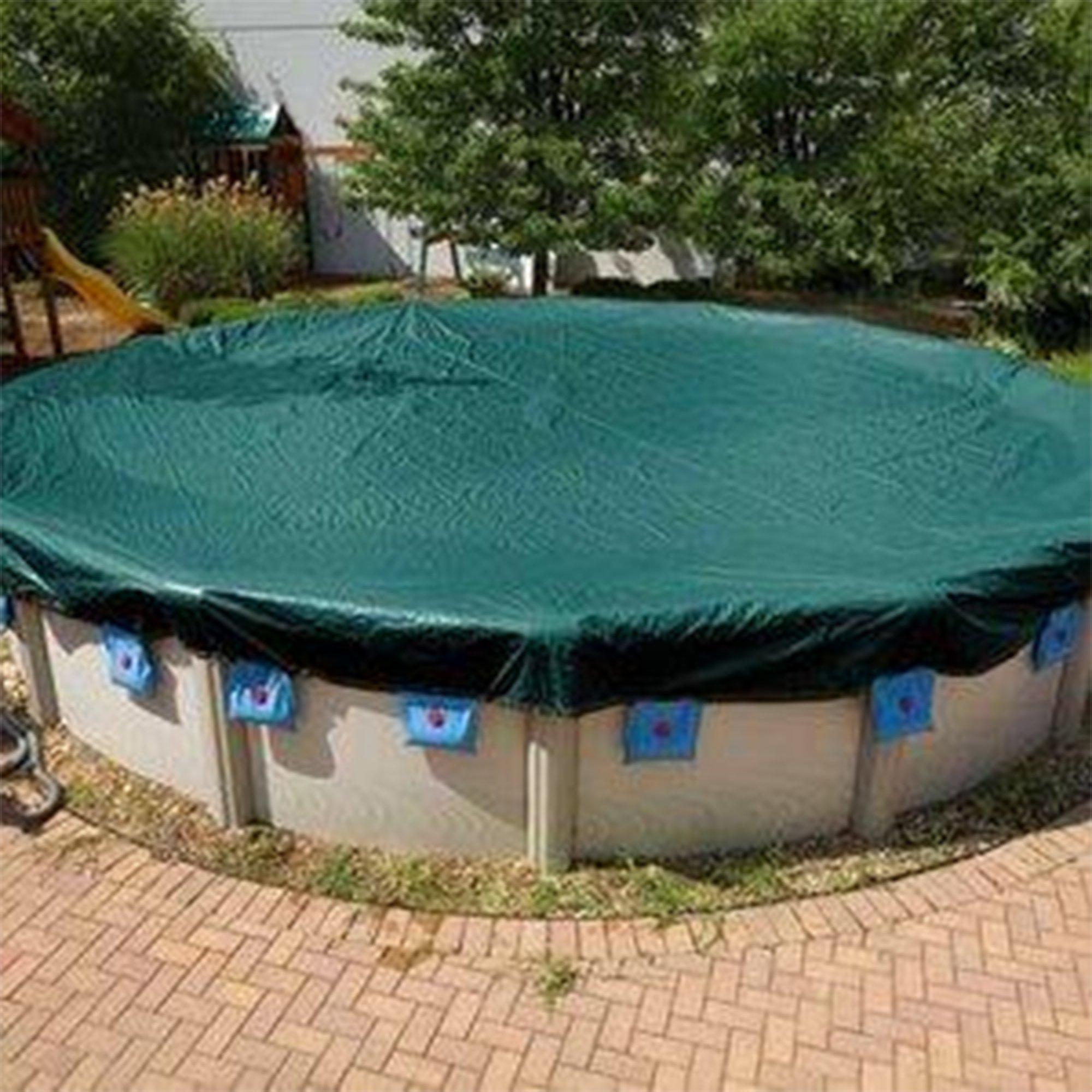 Round Deluxe Above Ground Winter Pool Cover 12 Year Warranty Green