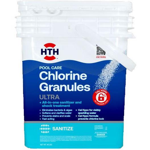 HTH  Pool Care Chlorine Granules Ultra Pool Shock  40 lbs.