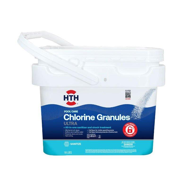 HTH Pool Care Chlorine Granules Ultra Pool Shock 18 lbs. Leslie's