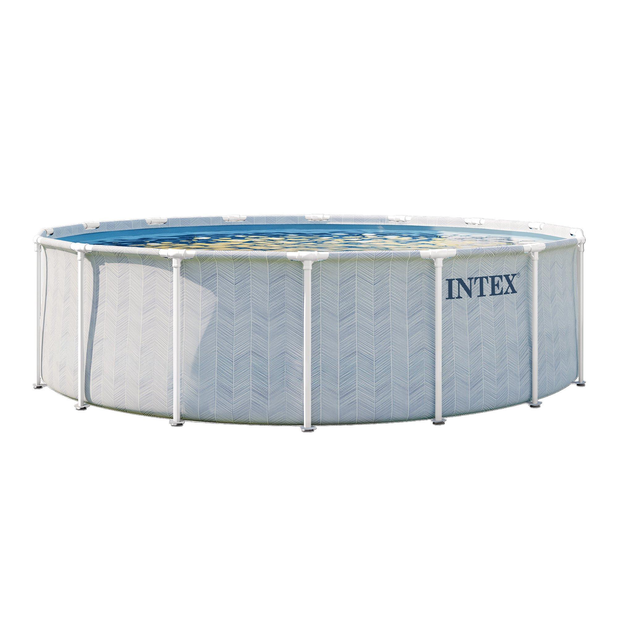 Intex  Prism Frame Chevron Frame Premium Pool Set 16 ft Round x 48  Height