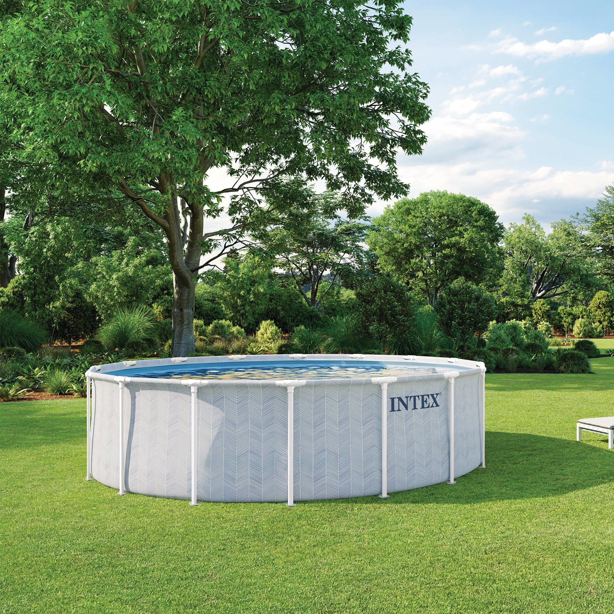 Intex  Prism Frame Chevron Frame Premium Pool Set 16 ft Round x 48  Height