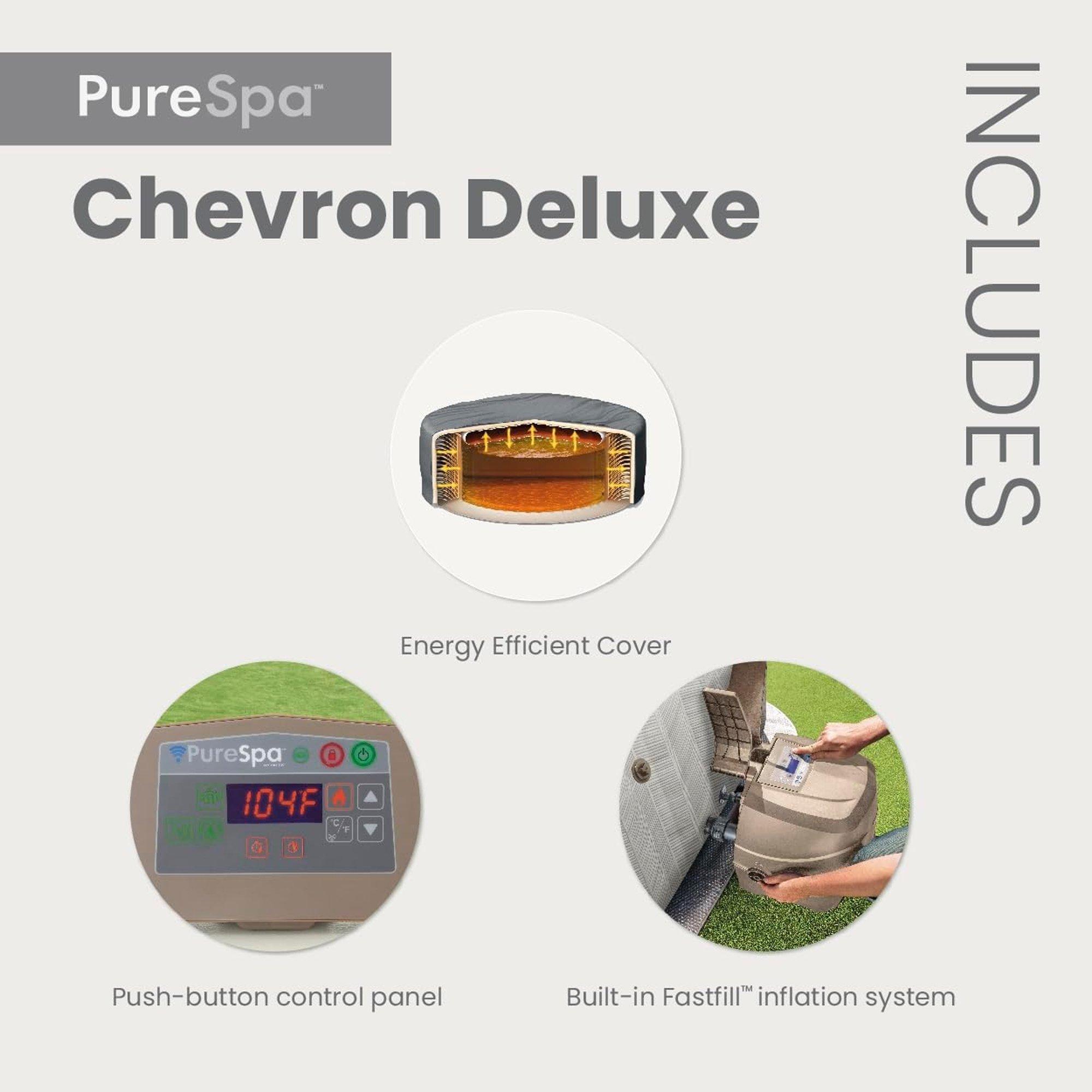 Intex  4 Person Square Chevron Bubble Spa 69 Outer Size