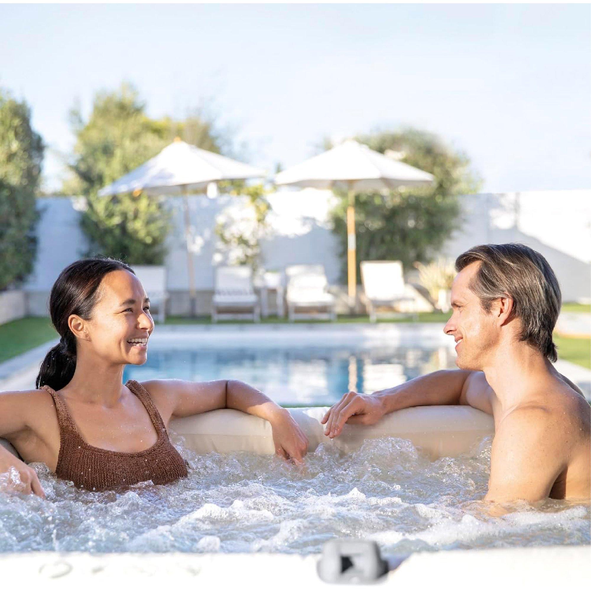4 Person Square Chevron Bubble Spa 69" Outer Size