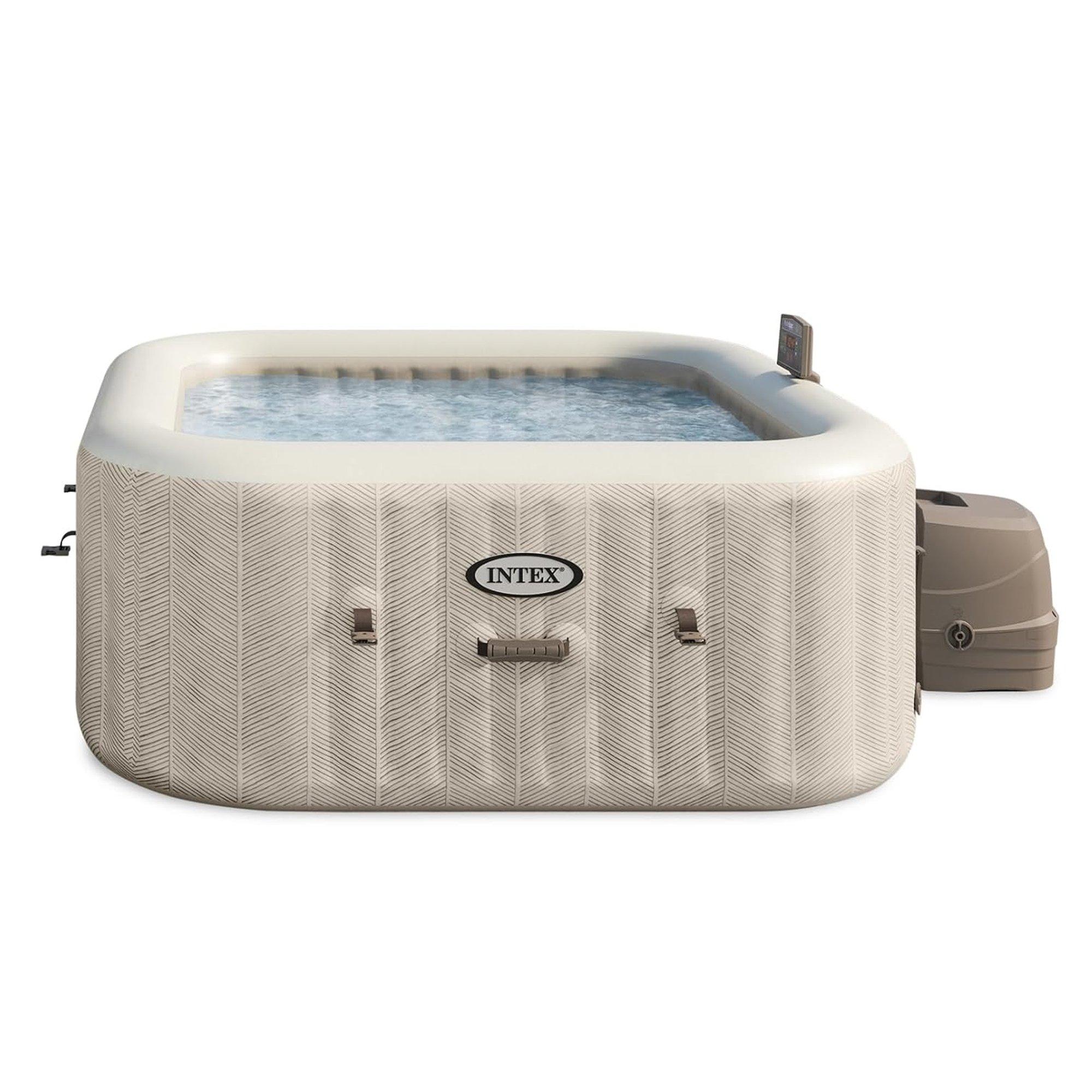 Intex  4 Person Square Chevron Bubble Spa 69 Outer Size