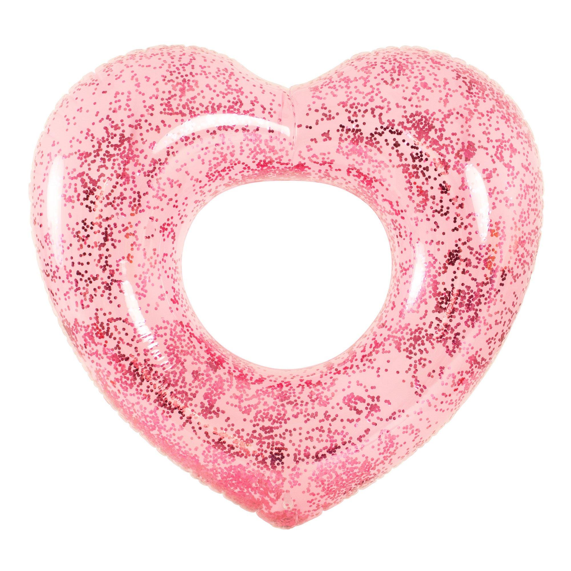Glitter Heart Inflatable Tube Pool Float