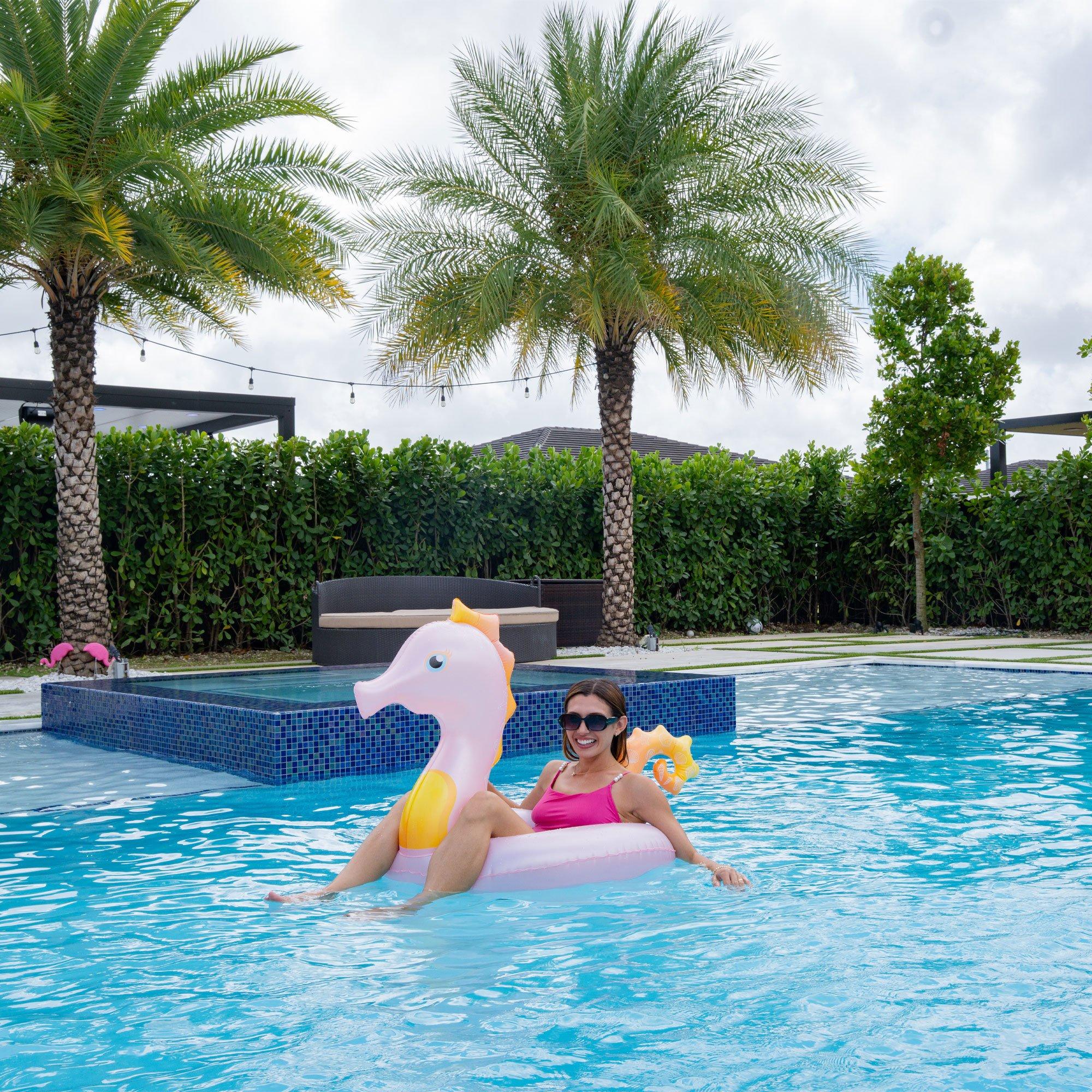 Pearlescent Seahorse Inflatable Tube Pool Float