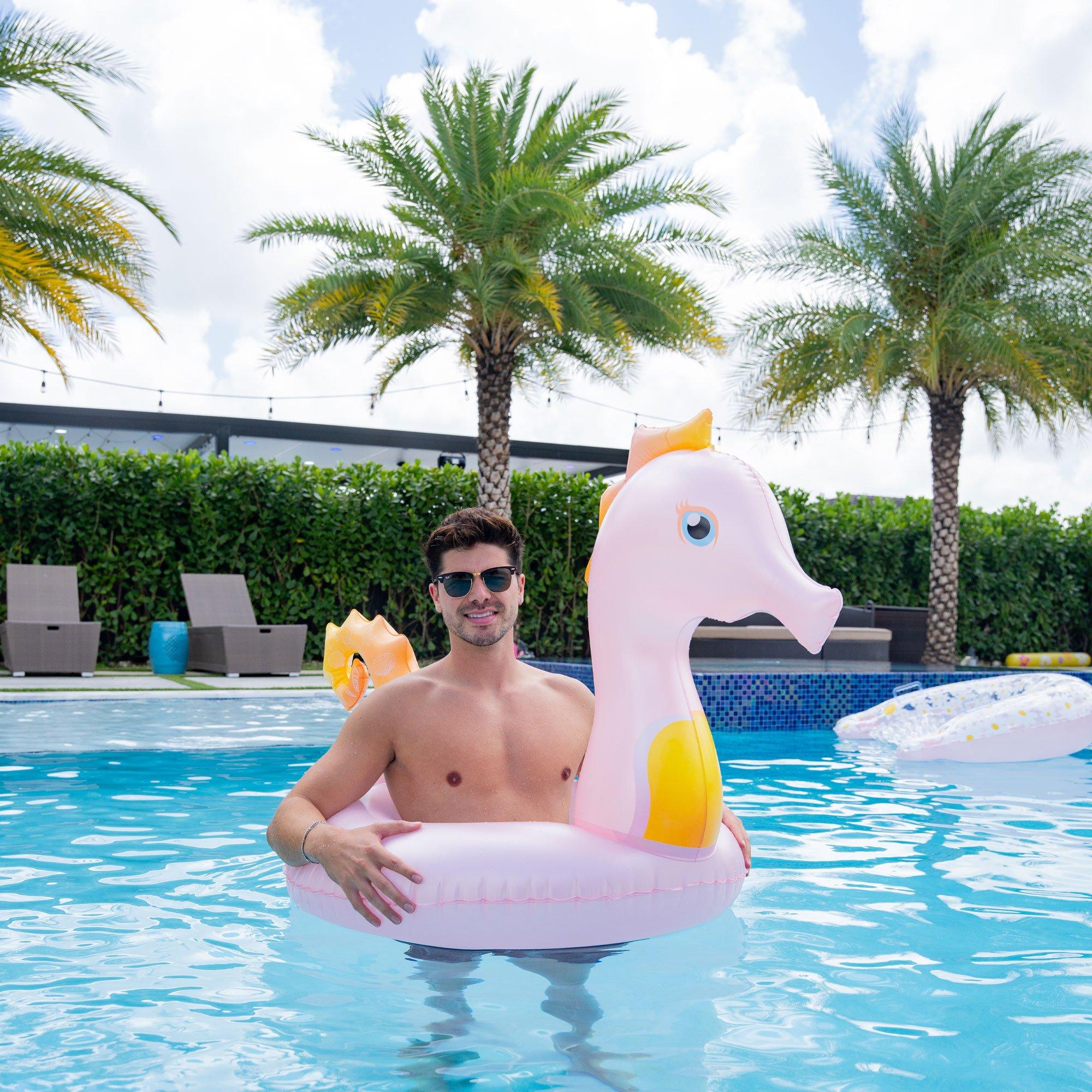Pearlescent Seahorse Inflatable Tube Pool Float