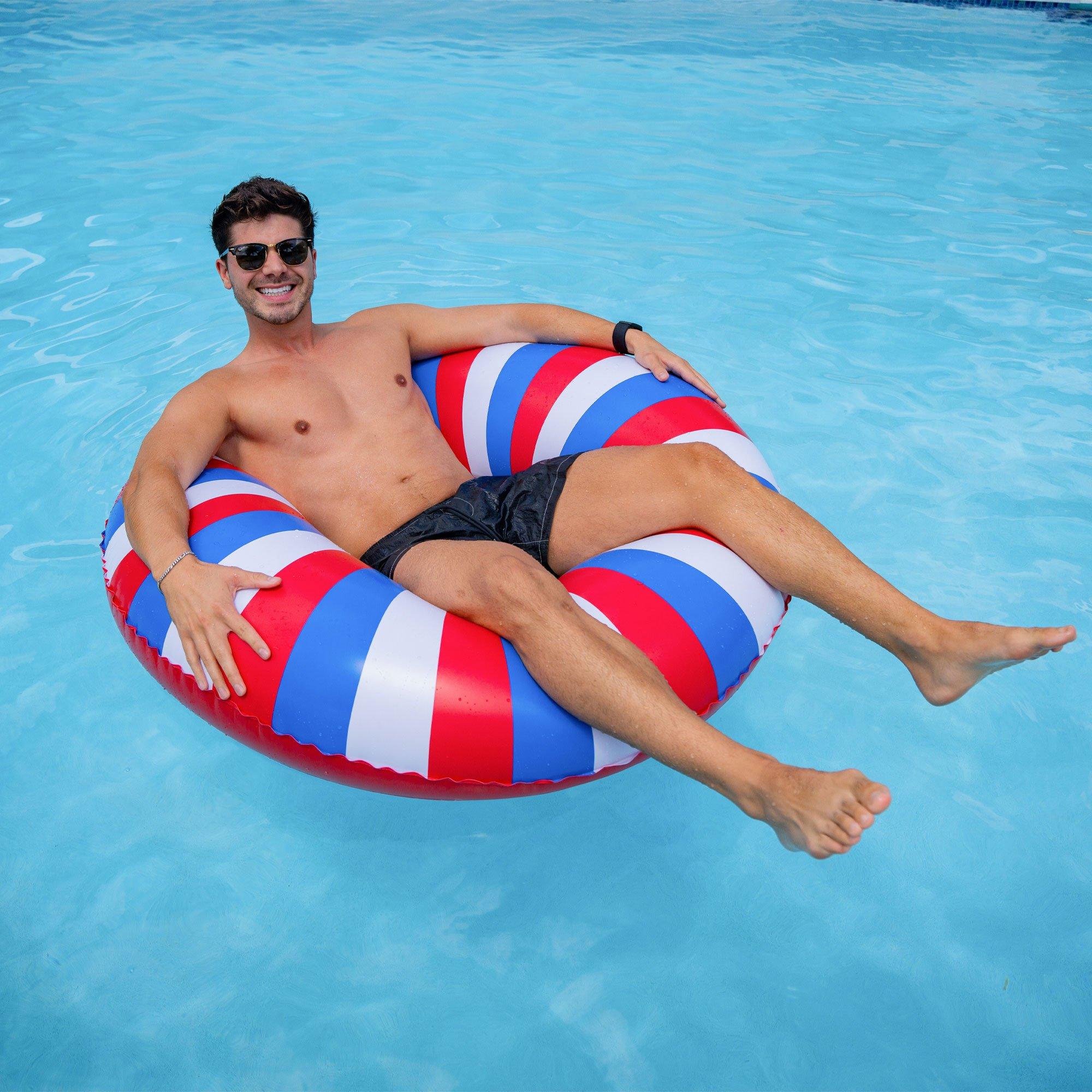 American Stripe Inflatable Tube Pool Float