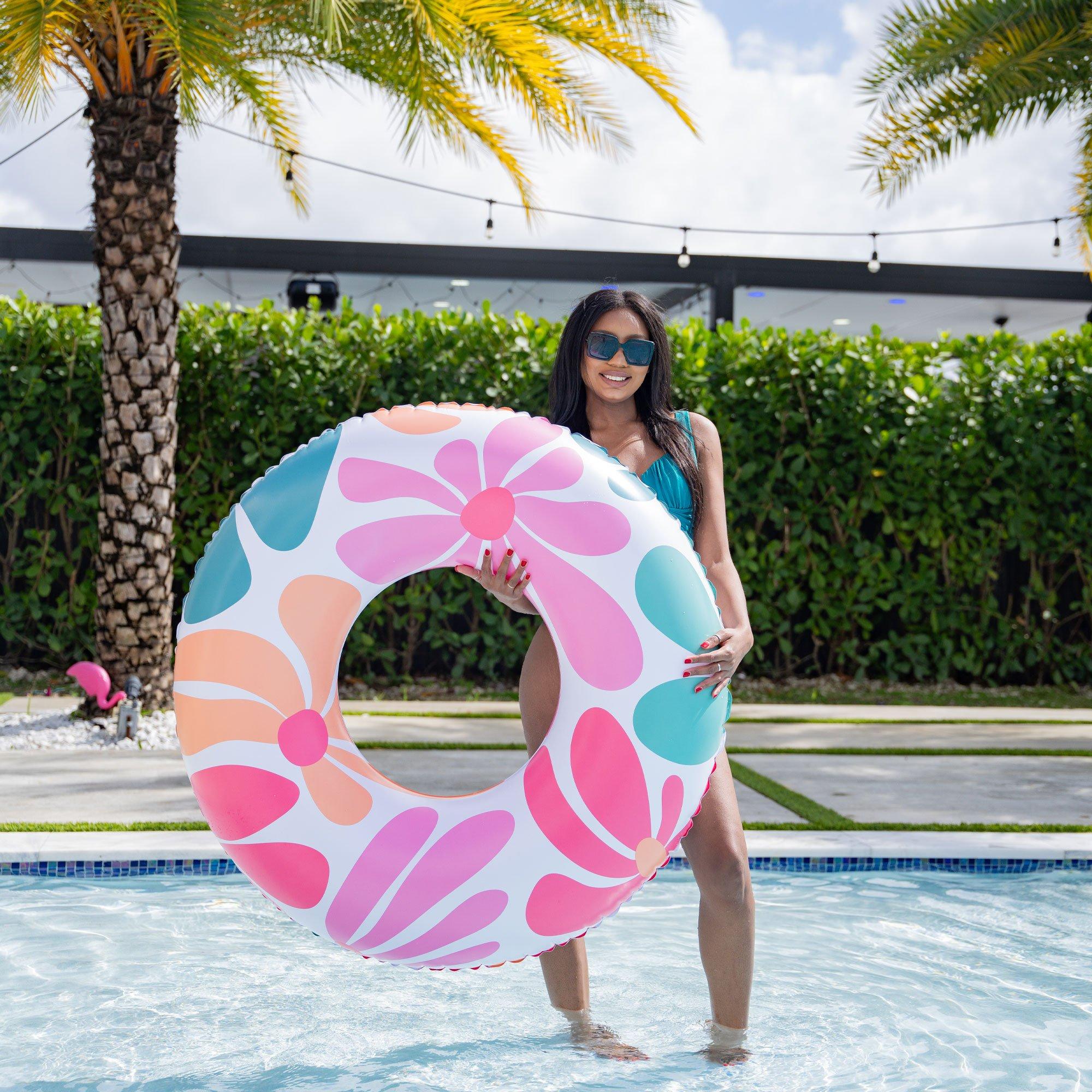 Exploded Floral Inflatable Tube Pool Float