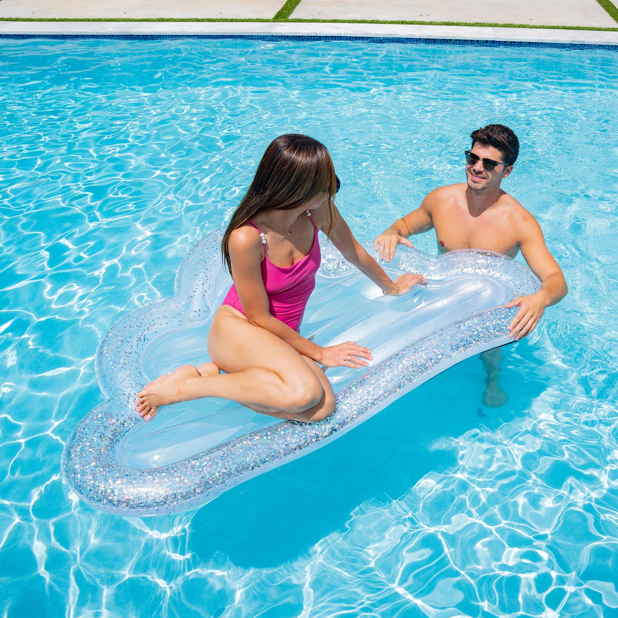 Glitter Cloud Inflatable Island Raft Pool Float