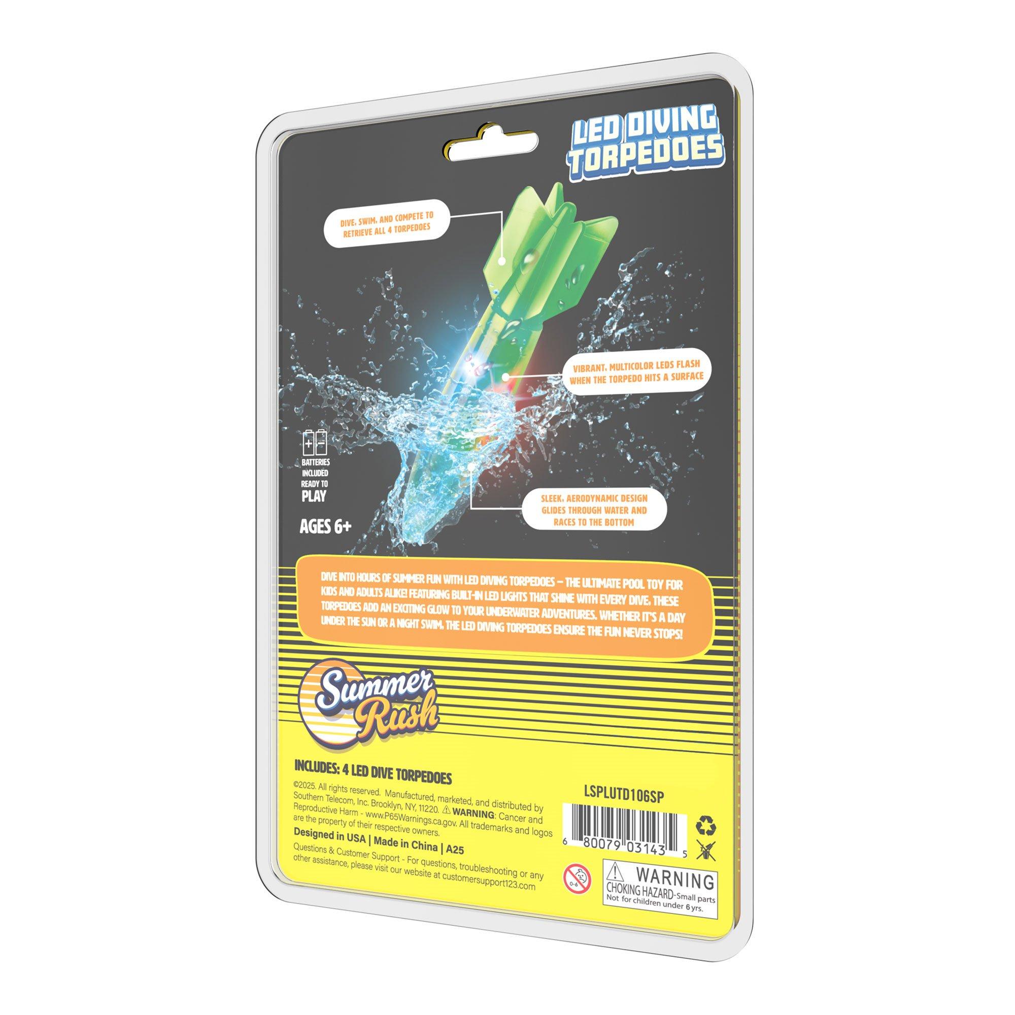 Cipton Sports  Summer Rush Summer LED Torpedo Diver 4pack