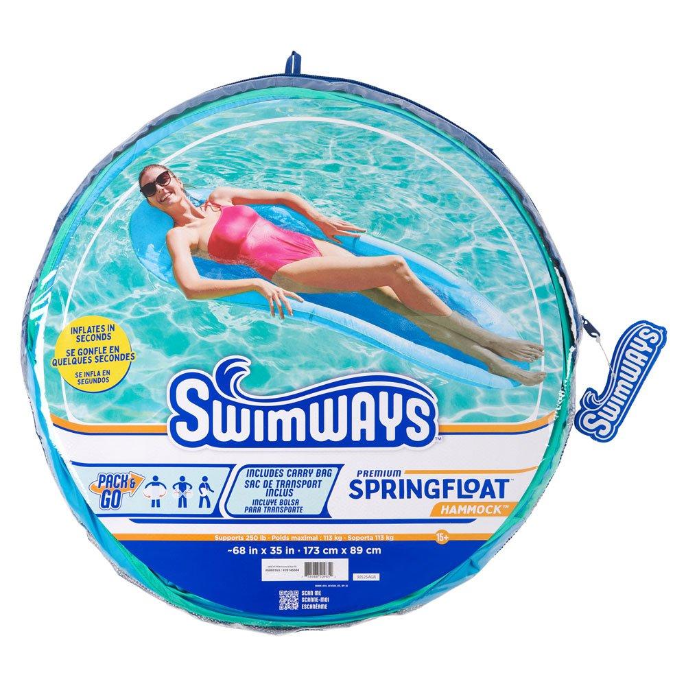 SwimWays  Spring Float Premiun Hammock Pool Lounge Chair with Hyper-Flate Valve Blue