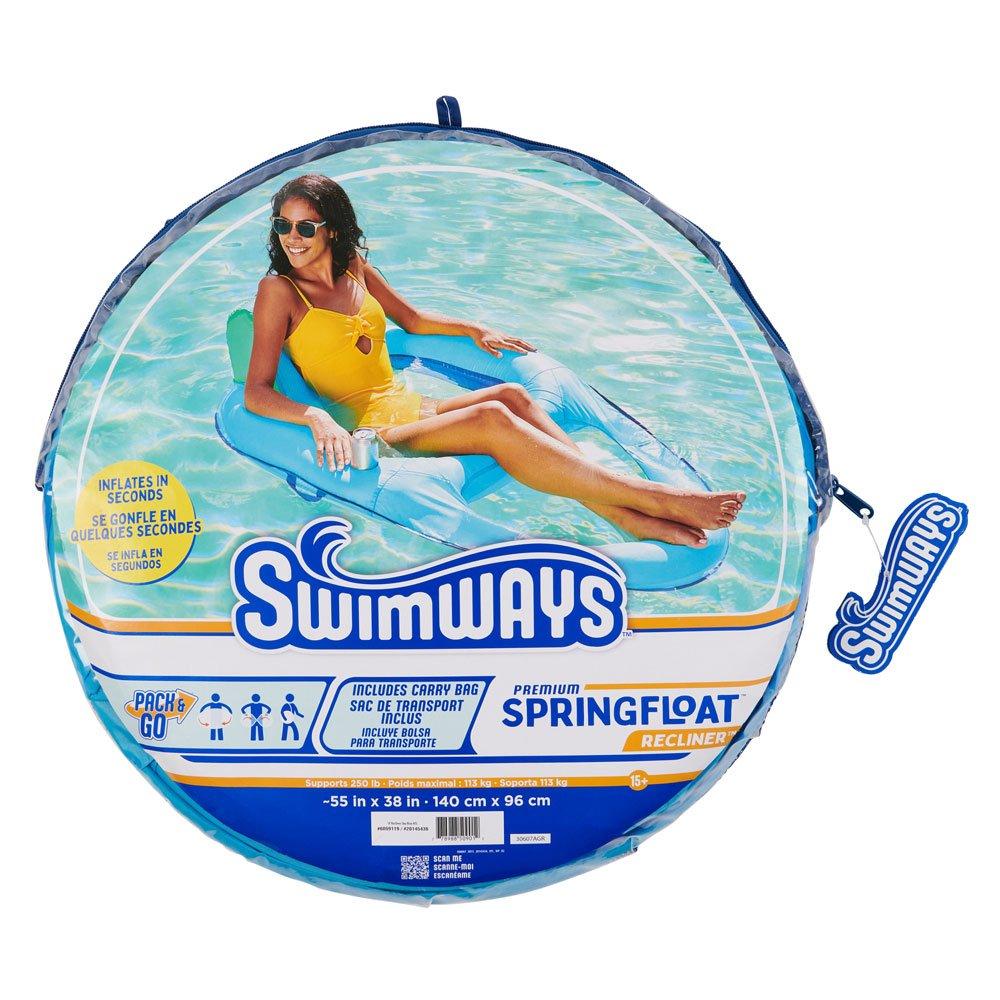 SwimWays  Spring Float Premium Recliner Pool Lounger with Hyper-Flate Valve