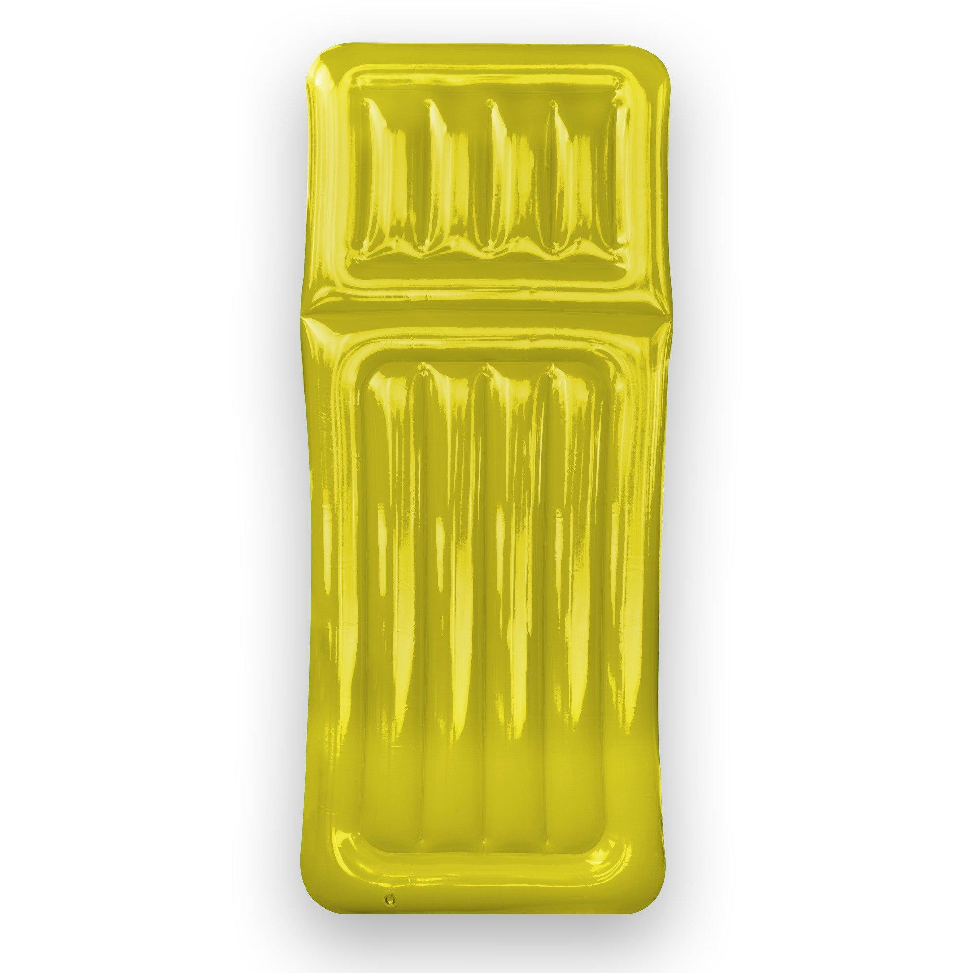 Candy Stripe Inflatable Lounger Pool Float  Yellow