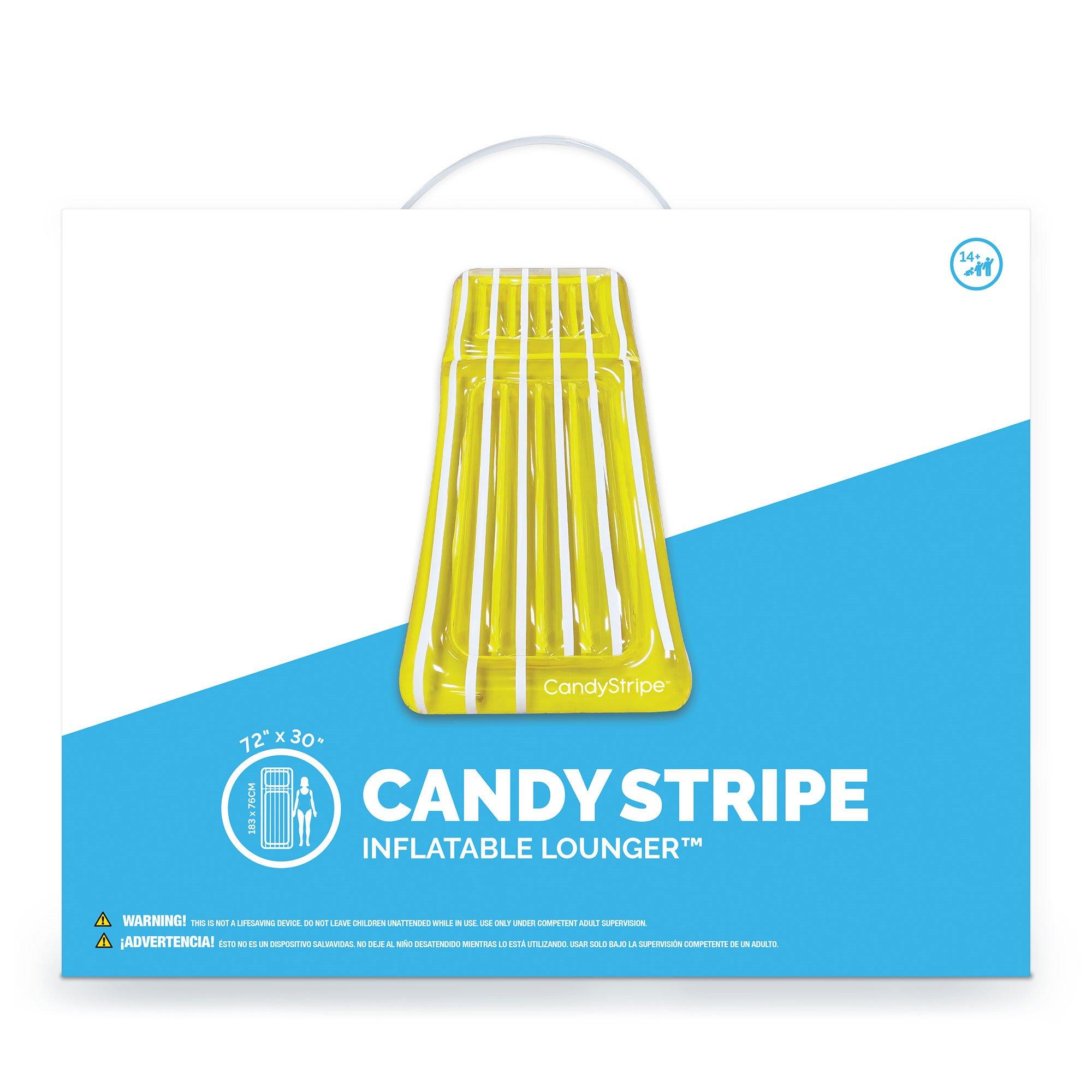 Candy Stripe Inflatable Lounger Pool Float  Yellow
