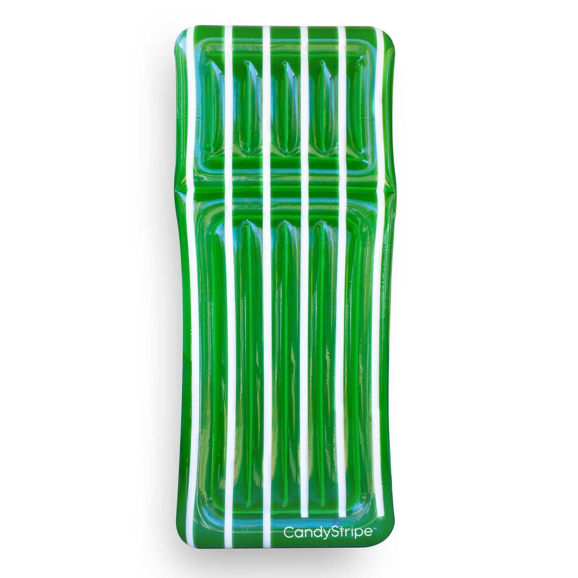 Candy Stripe Inflatable Lounger Pool Float  Green