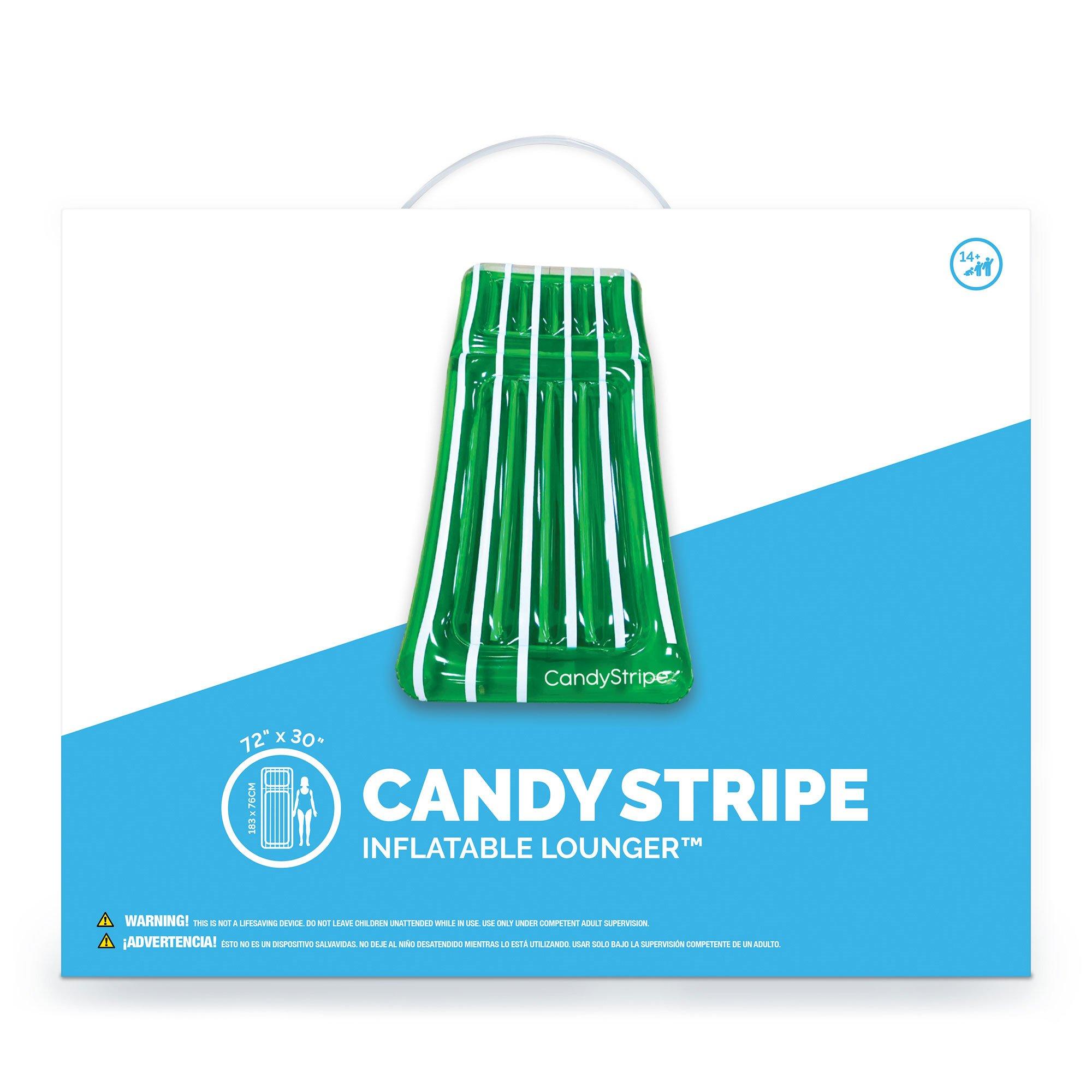 Candy Stripe Inflatable Lounger Pool Float  Green