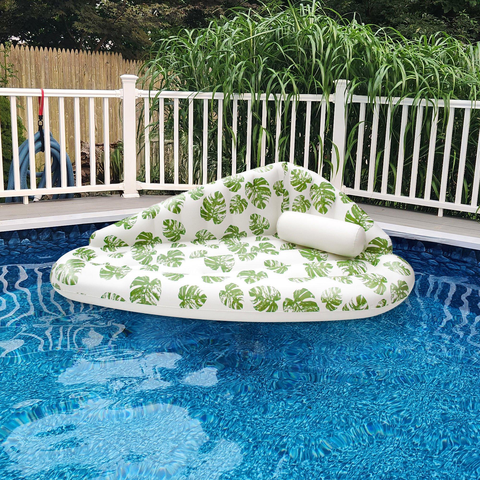 Tri-Deco Monstera Leaf Inflatbale Sofa Pool Float