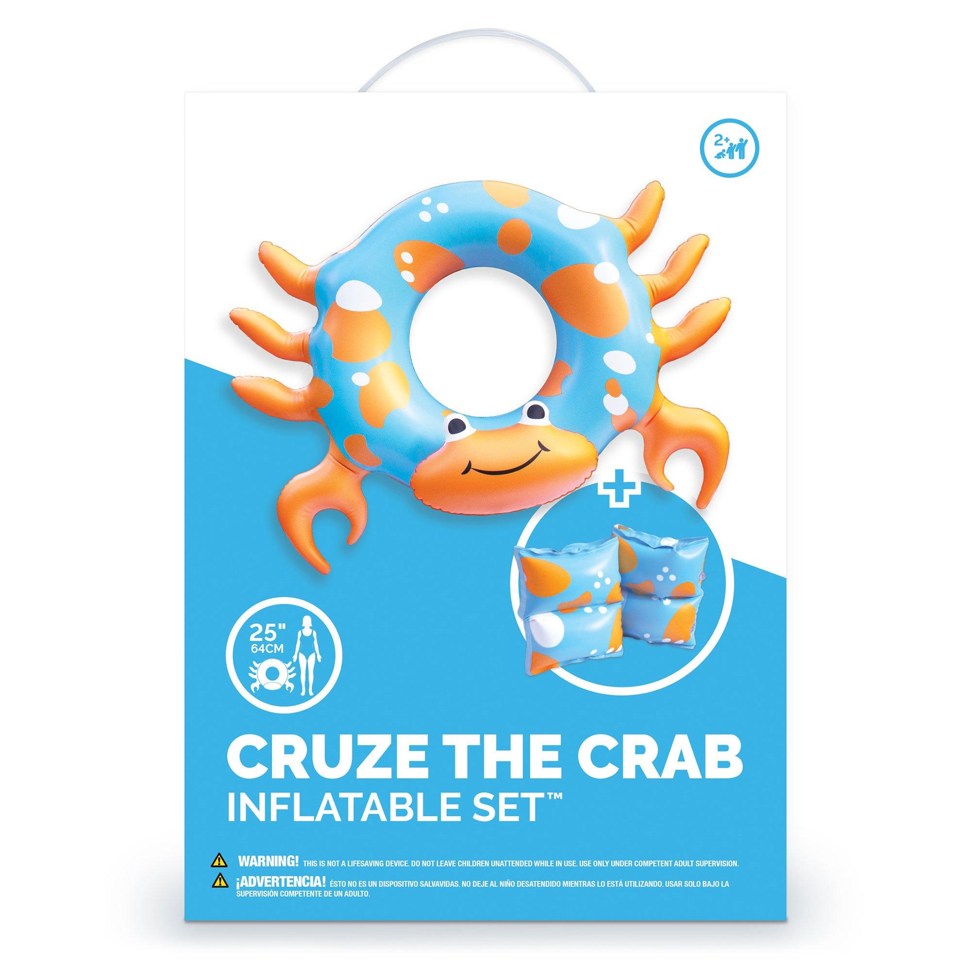 Cruze The Crab Inflatable Tube and Armband Pool Float Set