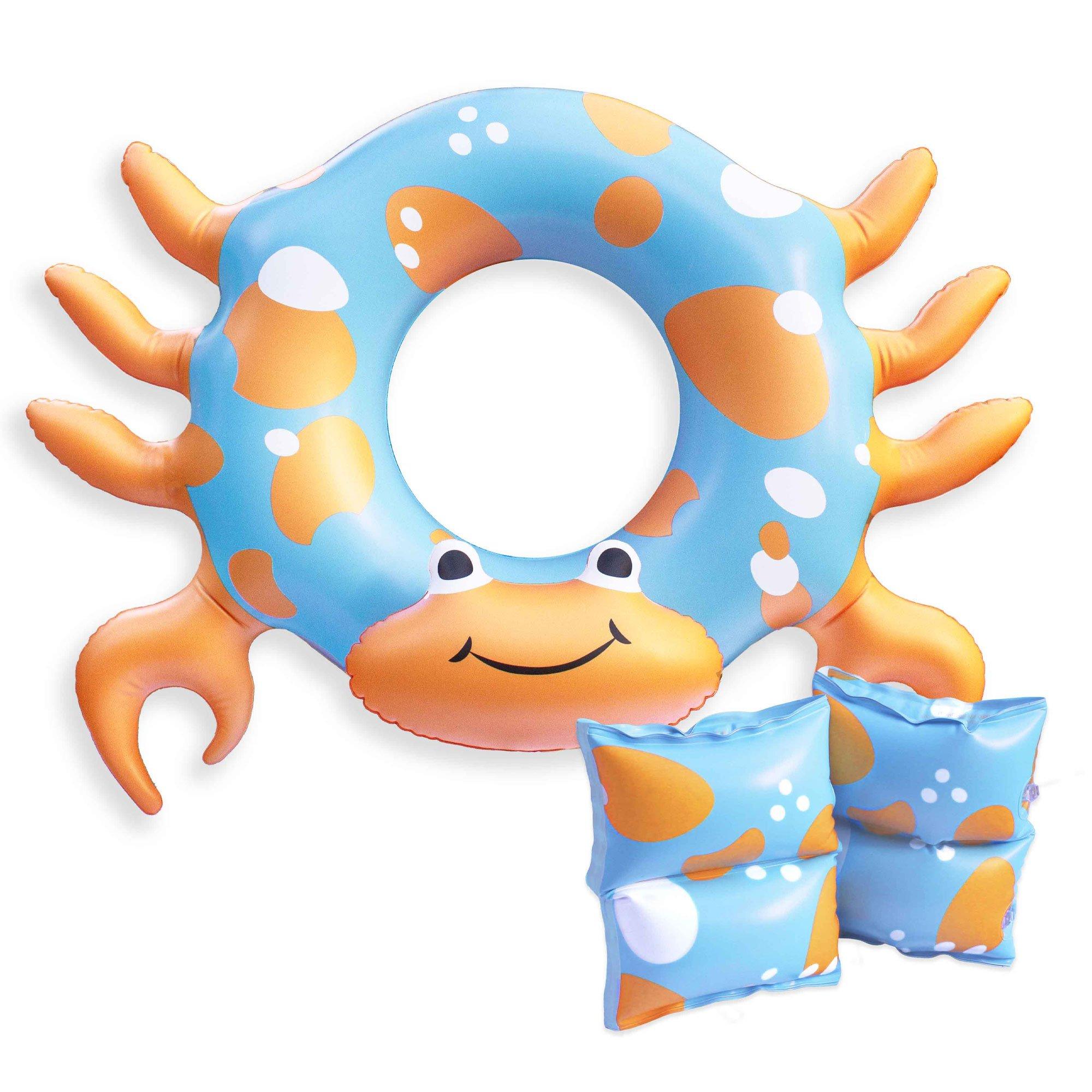 Cruze The Crab Inflatable Tube and Armband Pool Float Set