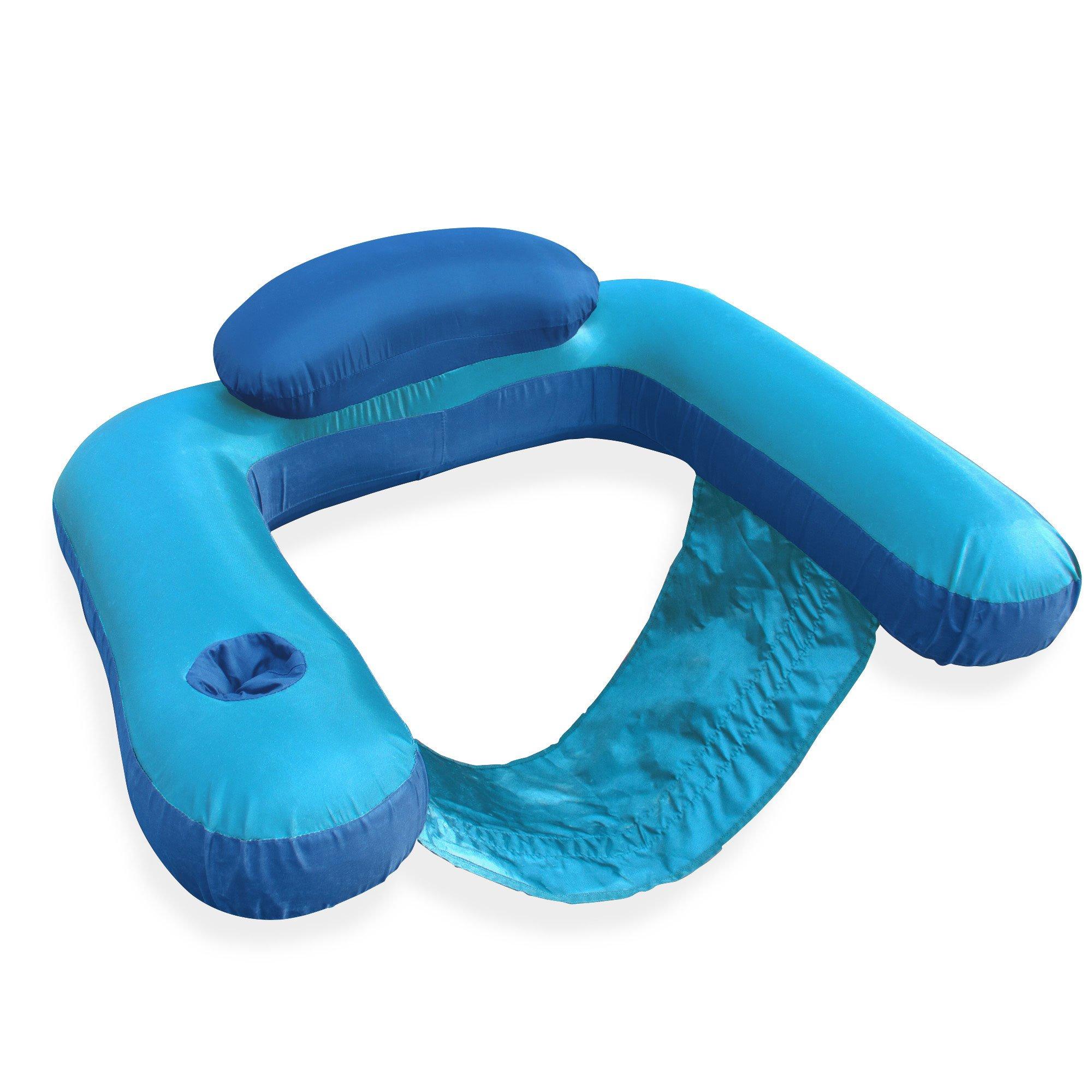 Fabric Covered Inflatable Sun Chair Pool Float  Teal