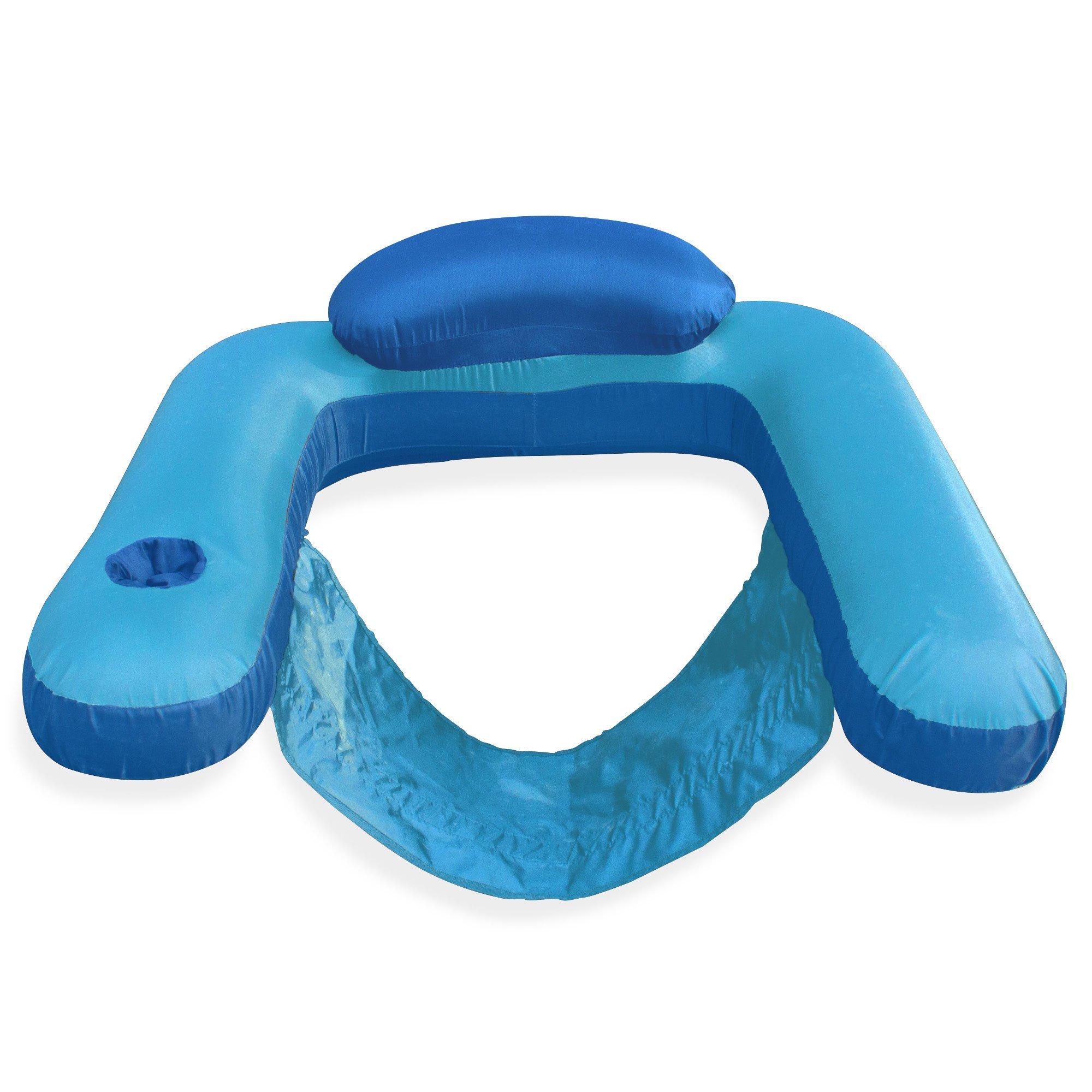 Fabric Covered Inflatable Sun Chair Pool Float  Teal