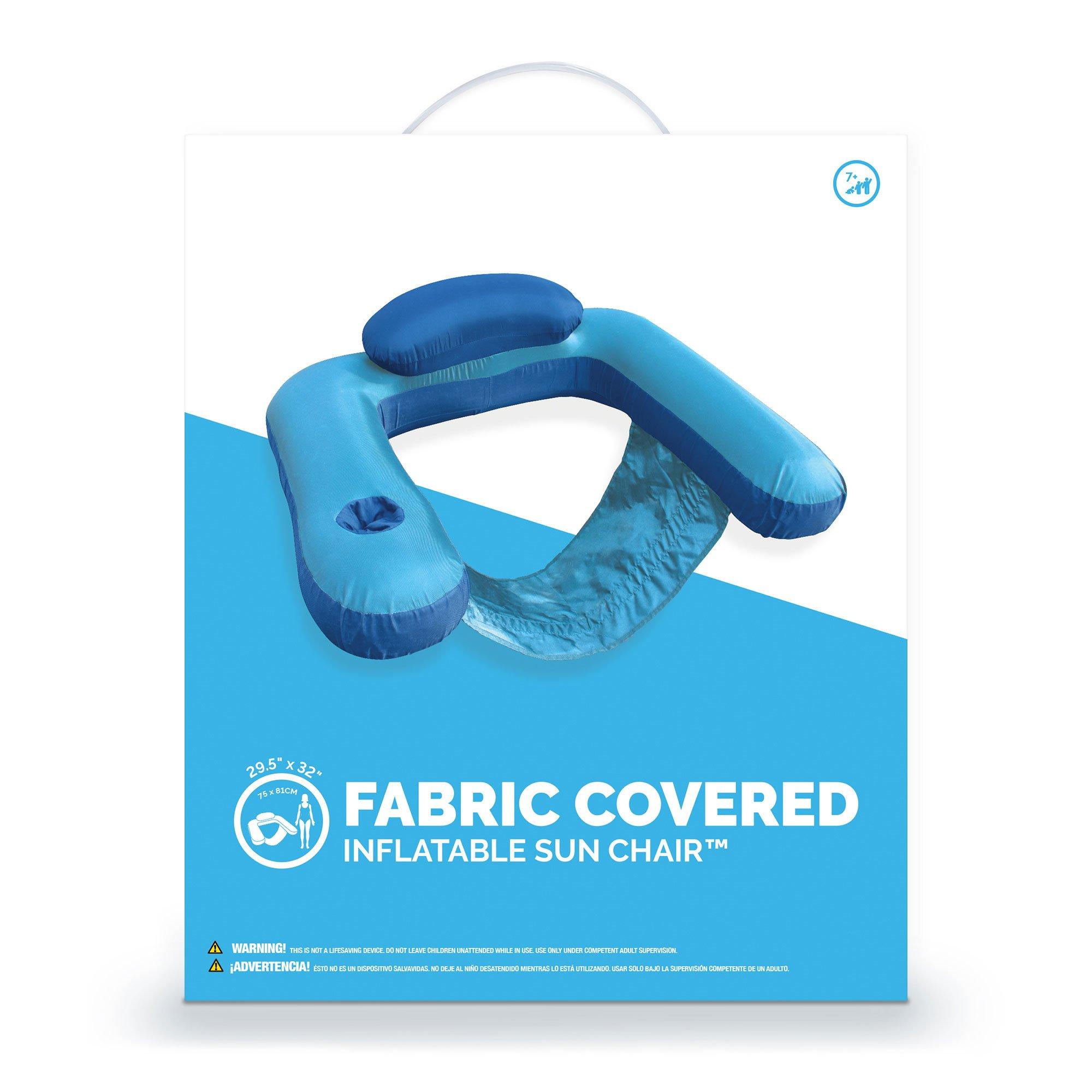 Fabric Covered Inflatable Sun Chair Pool Float  Teal