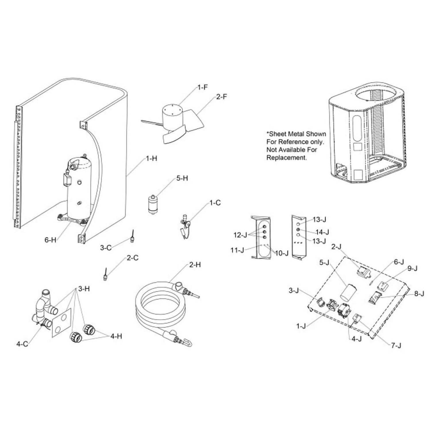 Raypak Heat Pump RHP 5100, 6100 & 5100ti Part Schematic
