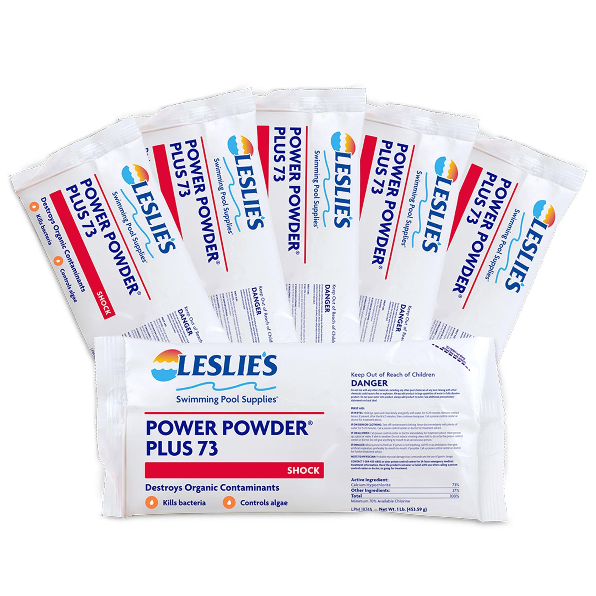 Leslie's - 1 lb 6-Pack Power Powder Plus 73% Calcium Hypochlorite Pool Shock
