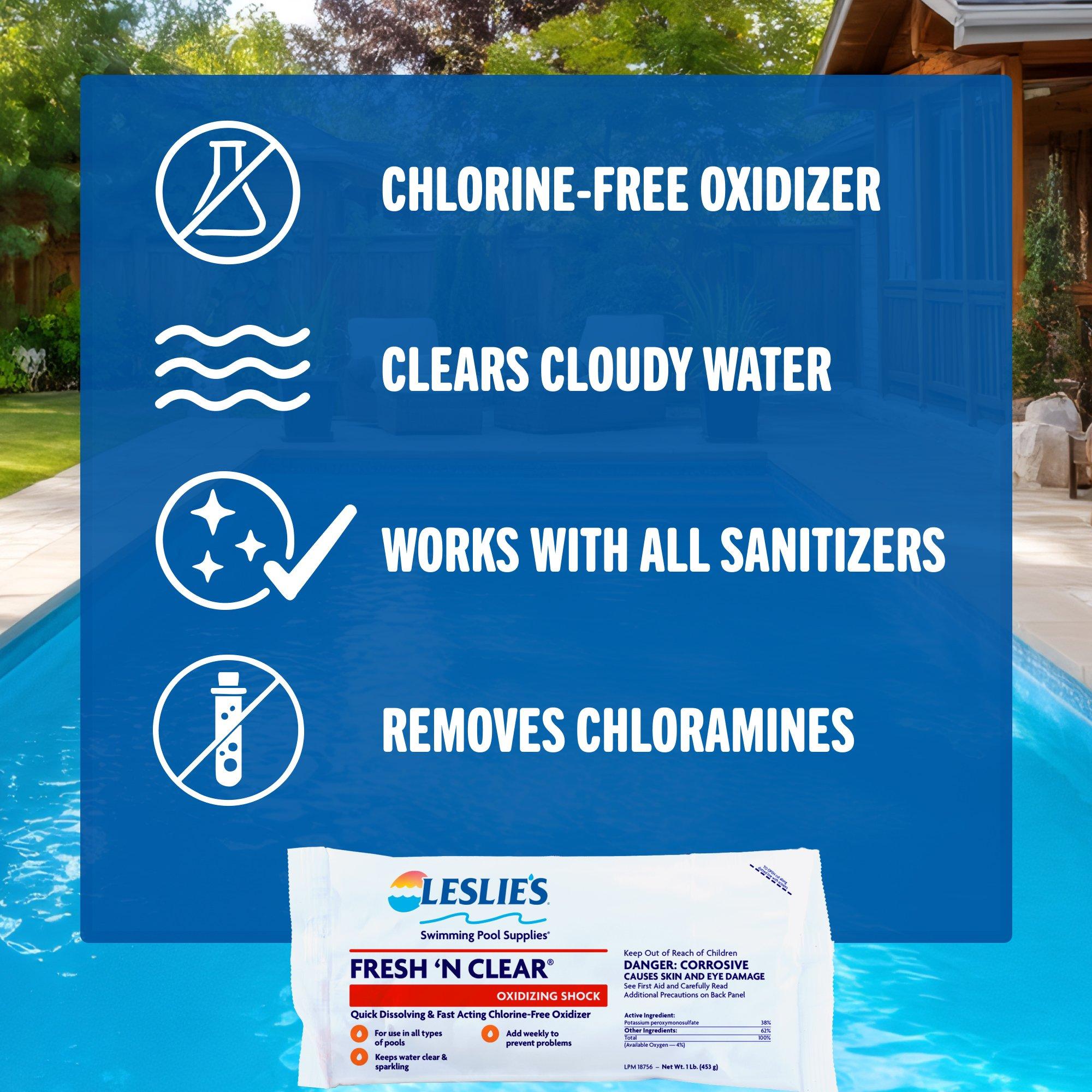 Leslie's  Fresh 'N Clear Non-Chlorine Oxidizing Pool Shock 1 lb Bag