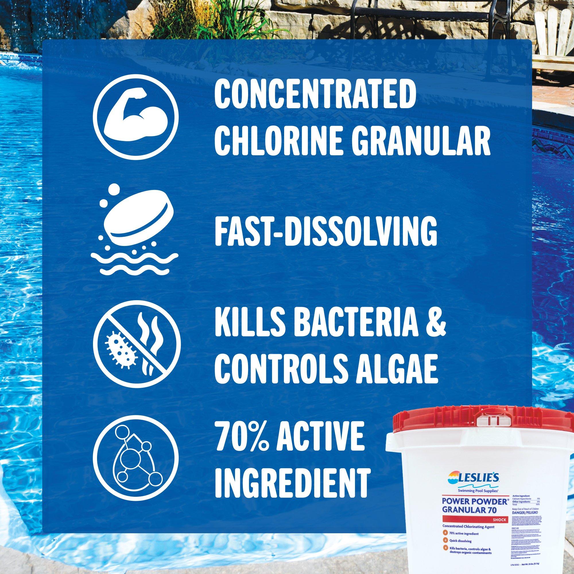 25 lb Power Powder Granular 70% Calcium Hypochlorite Pool Shock