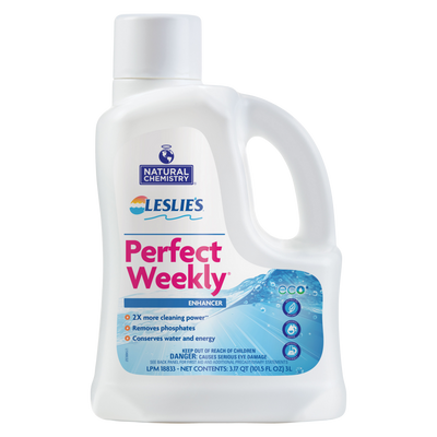 A bottle of Leslie's Perfect Weekly phosphate remover