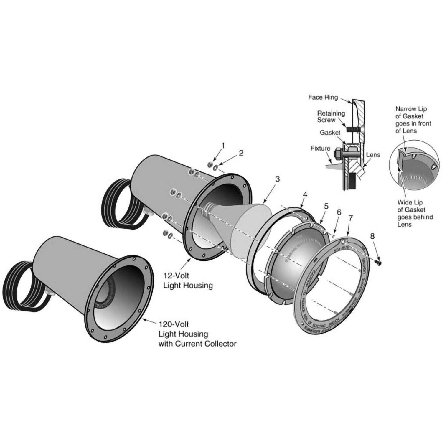 Sta-Rite Swimquip Niches Light Housing Parts 05082, 05086