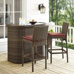 Crosley  Bradenton 3-Piece Outdoor Wicker Bar Set with Bar and Two Stools
