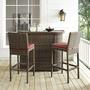 Bradenton 3-Piece Wicker Bar Set with Bar and Two Stools and Sand Cushions