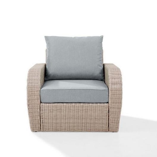 Crosley  St Augustine Wicker Arm Chair with Mist Cushions