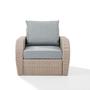 St. Augustine Wicker Arm Chair with Cushions
