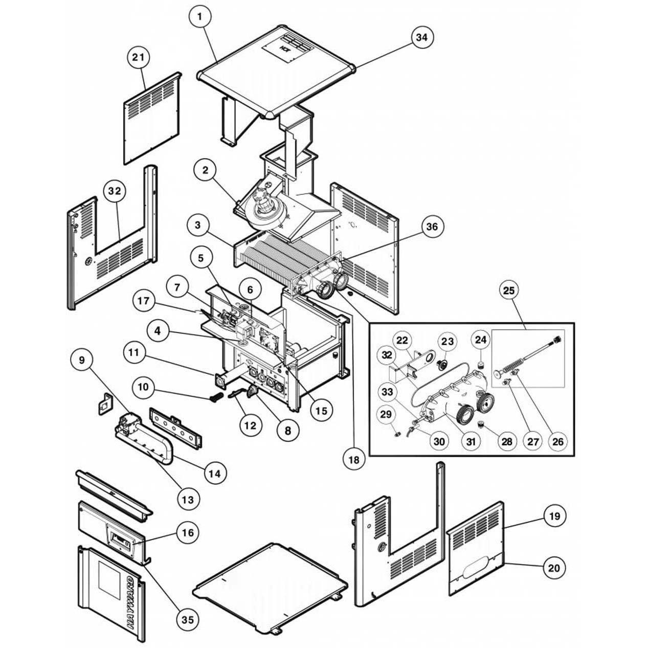 Hayward HSeries H250IDL2 H400IDL2 Low NOx Pool Heater Parts Leslie
