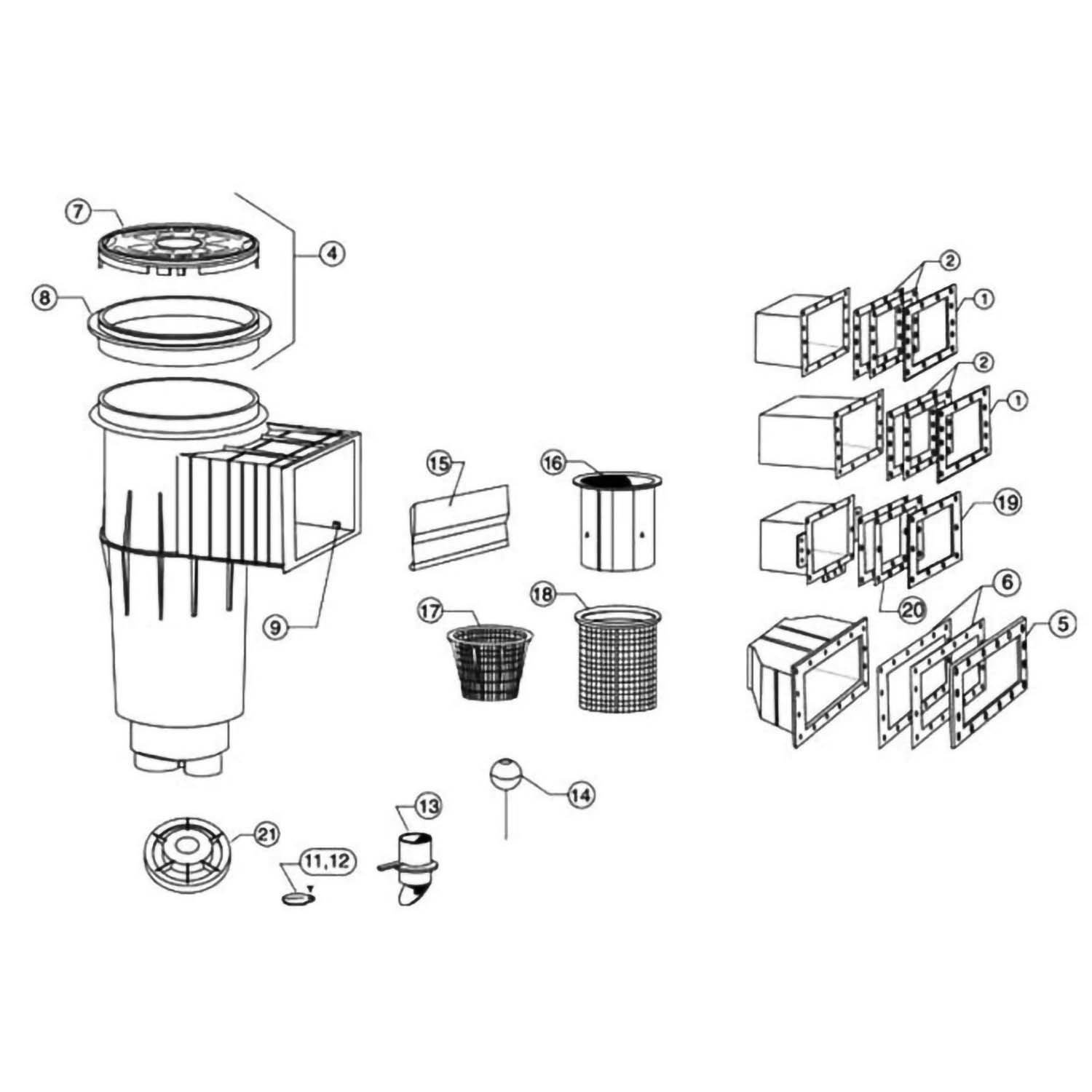 Pentair Admiral Skimmer Part List