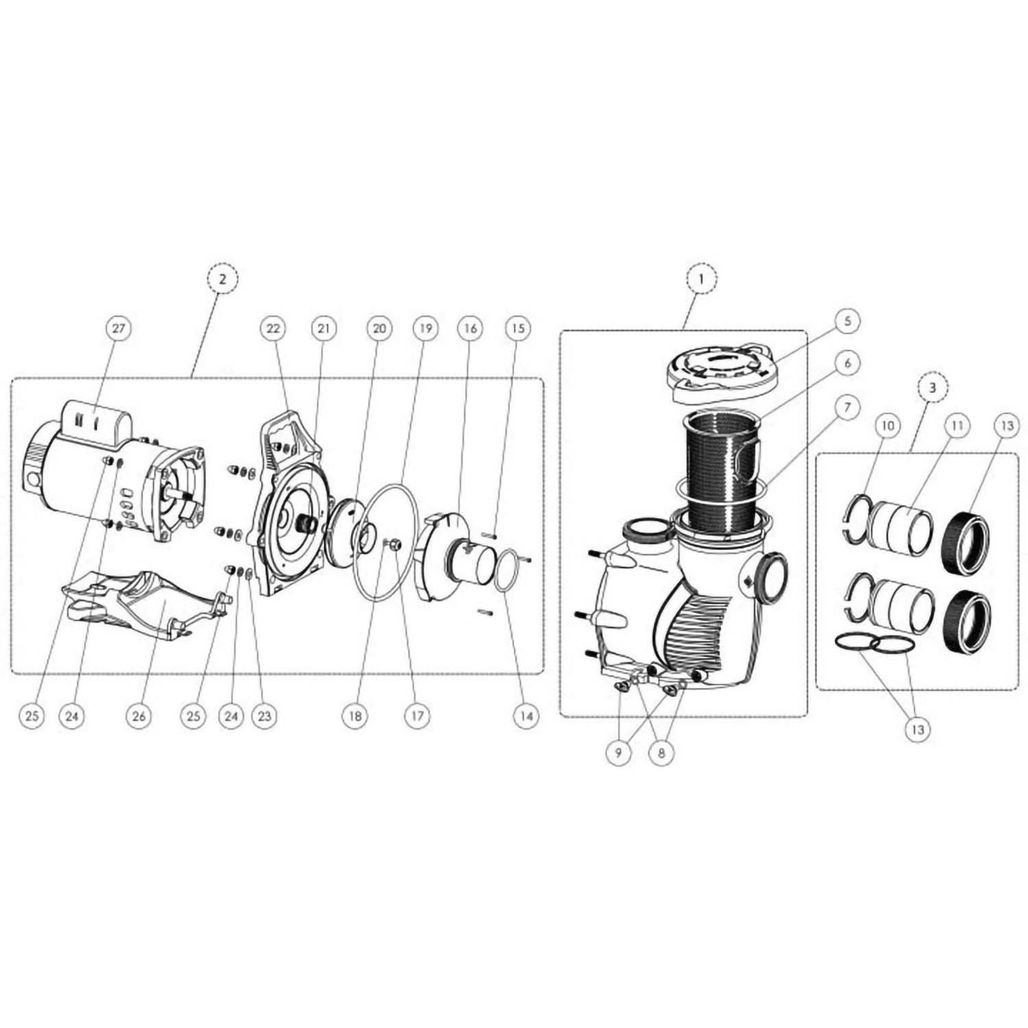 Pentair WhisperFlo XF Pump Parts Breakdown