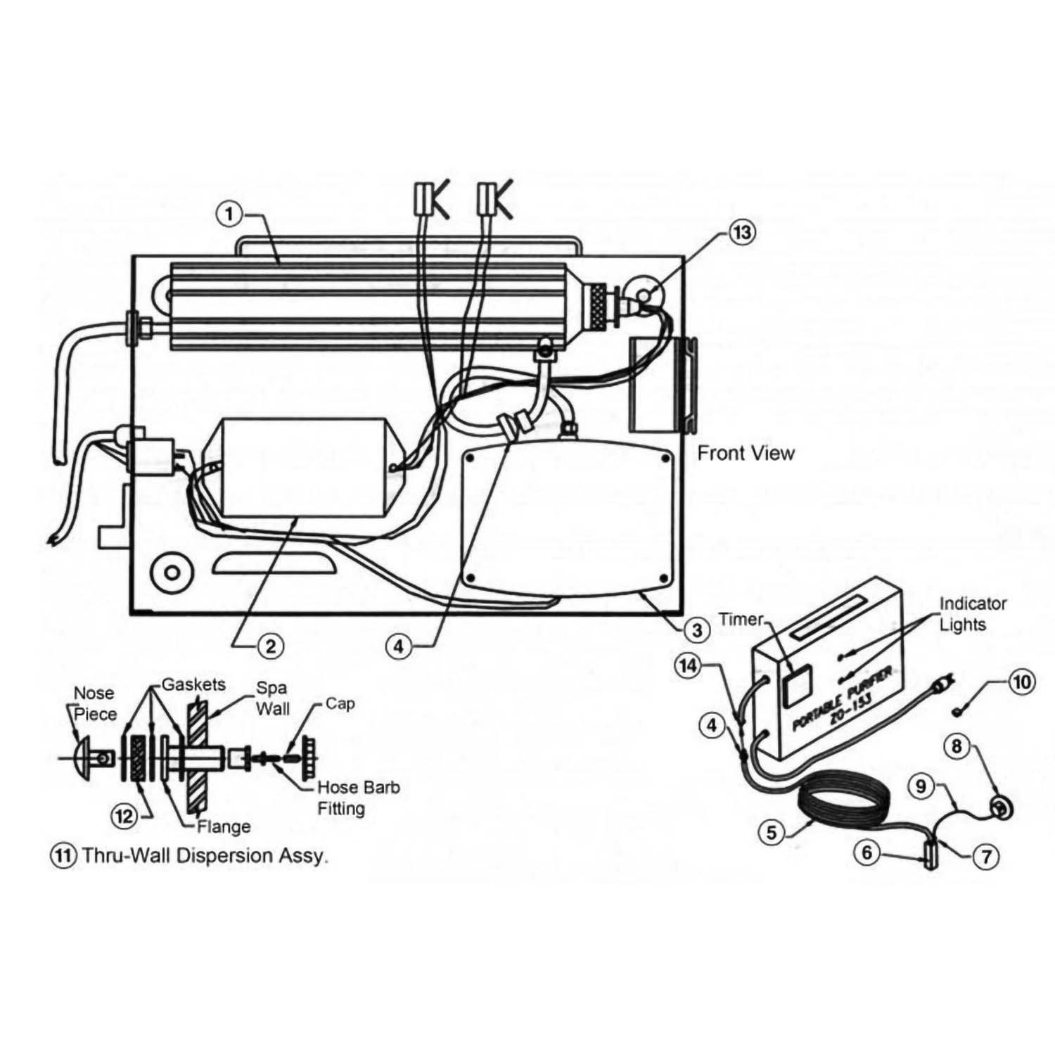 Del Ozone ZO-153 Ozonator Parts