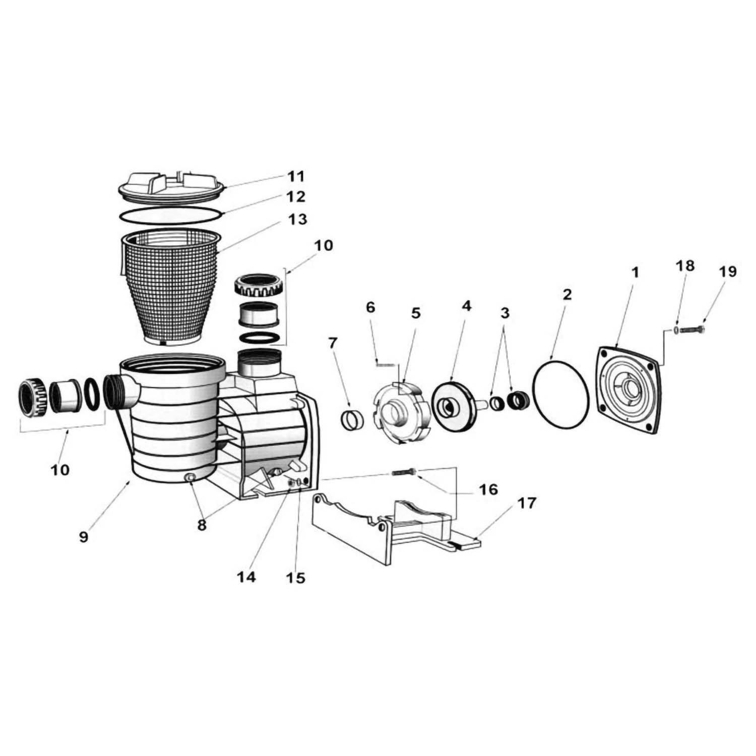 Waterco Supatuf Pump Part Schematic