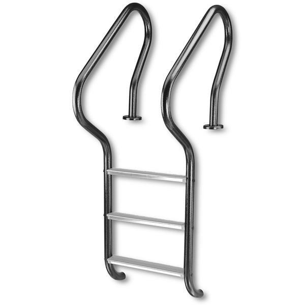 3-Step Camelback Style Ladder with White High Impact Plastic Tread