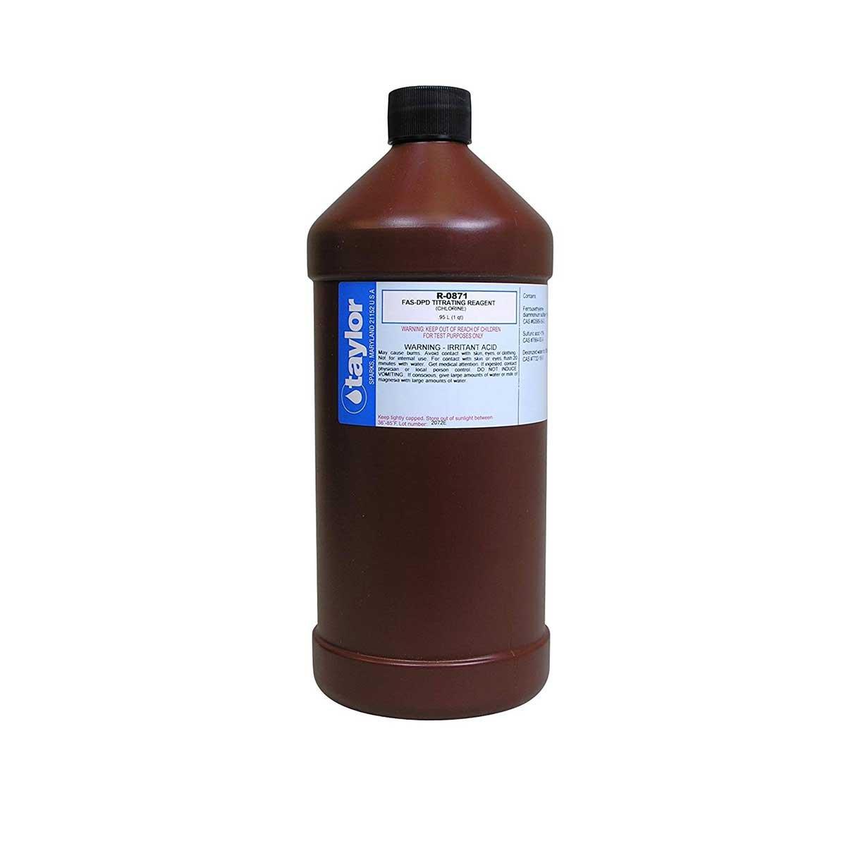 Taylor Technologies  Reagent Replacement Refills FAS-DPD Titrating Reagent  1 qt  R-0871-F