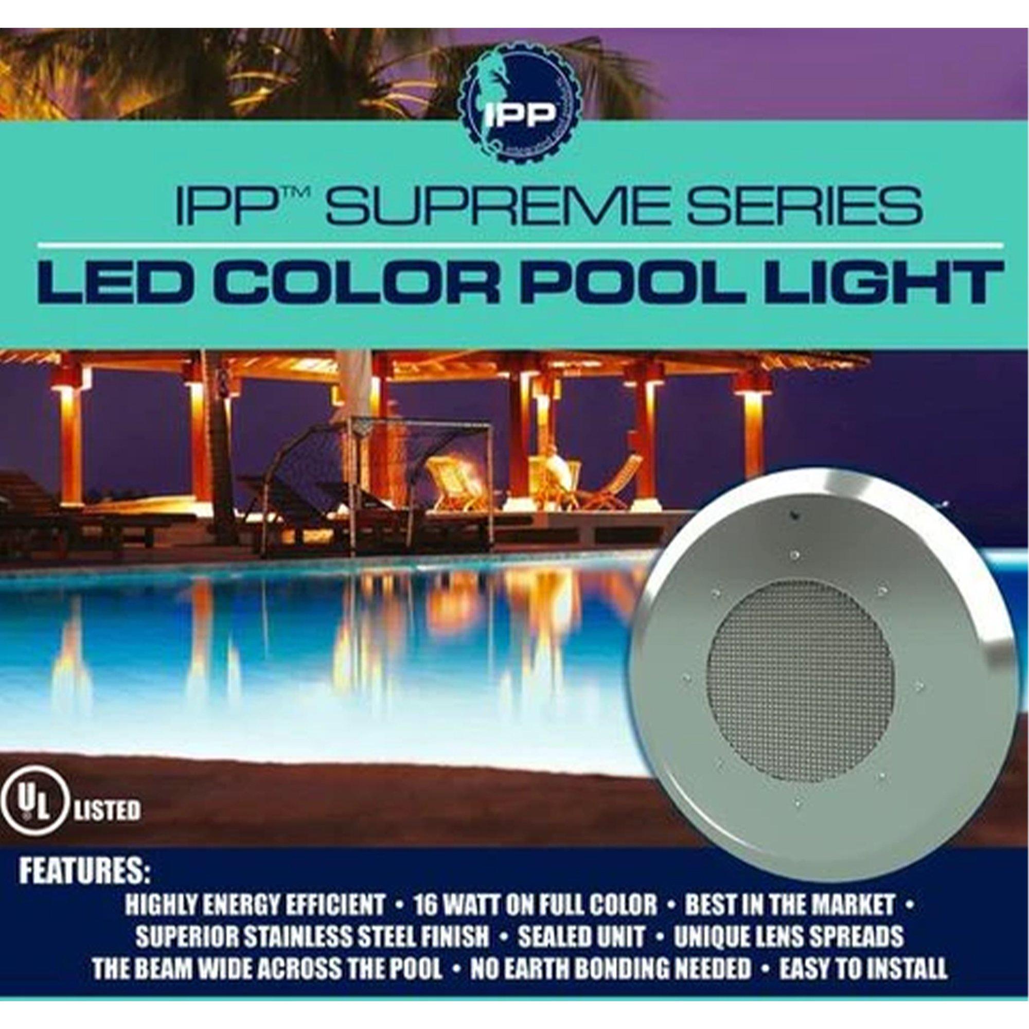 Integrated Pool Products  Supreme series 10 Inch Bahama Blue LED 50 ft UL Approved Underwater Swimming Pool Light