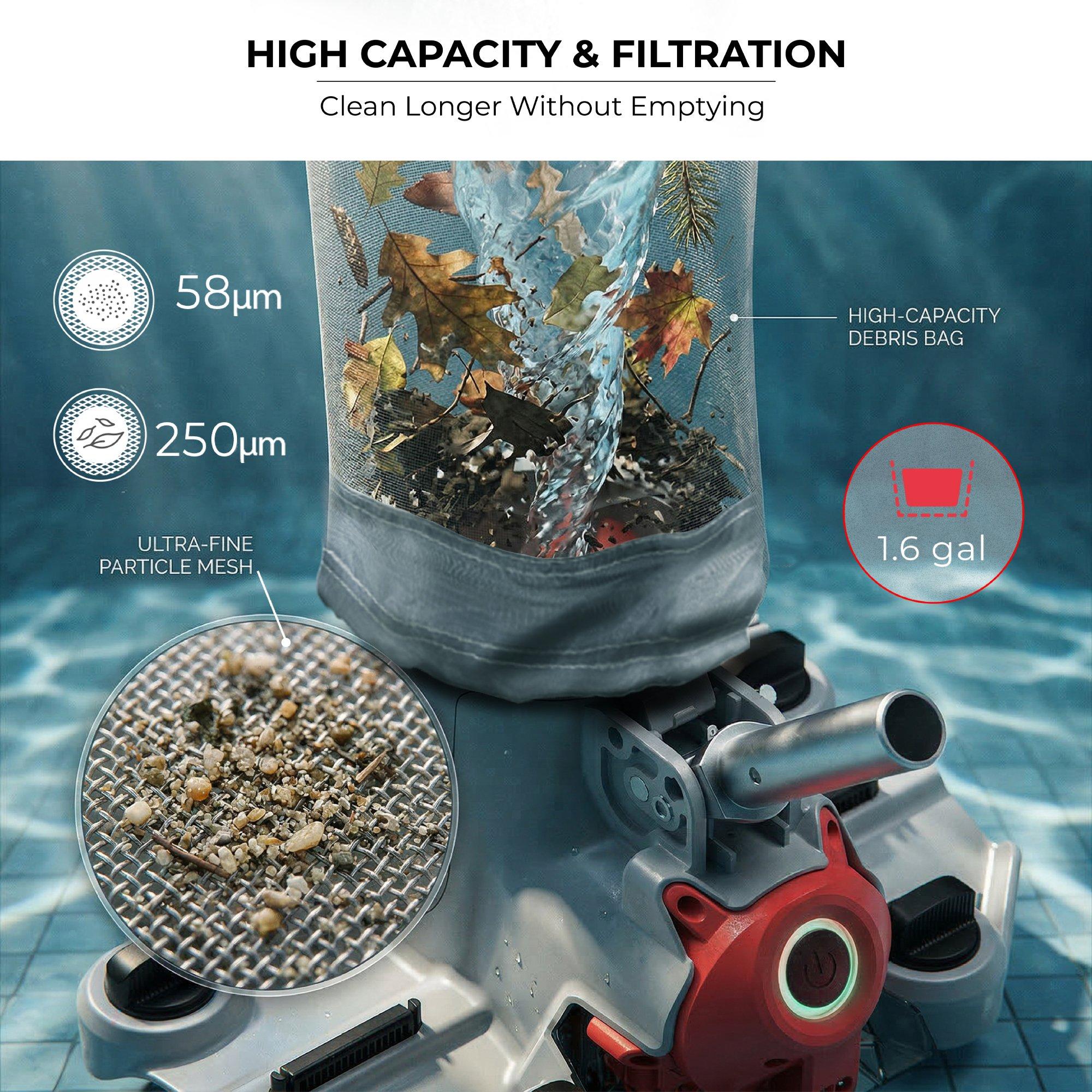 Voltera 120 Cordless Pro Performance Heavy Duty Handheld Pool Vacuum Cleaner with PowerBlade Technology