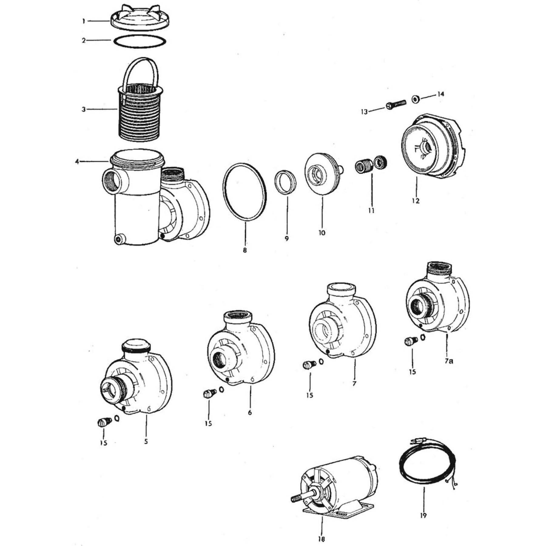 Jacuzzi Models L LC LCUN2 LT LX LTC LCU LTCU ULCU ULTCU LCM Pump Part Schematic